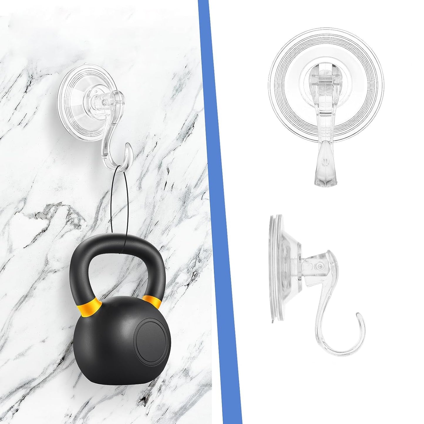 Plastic Suction Cup Hooks (4 Pcs Set)