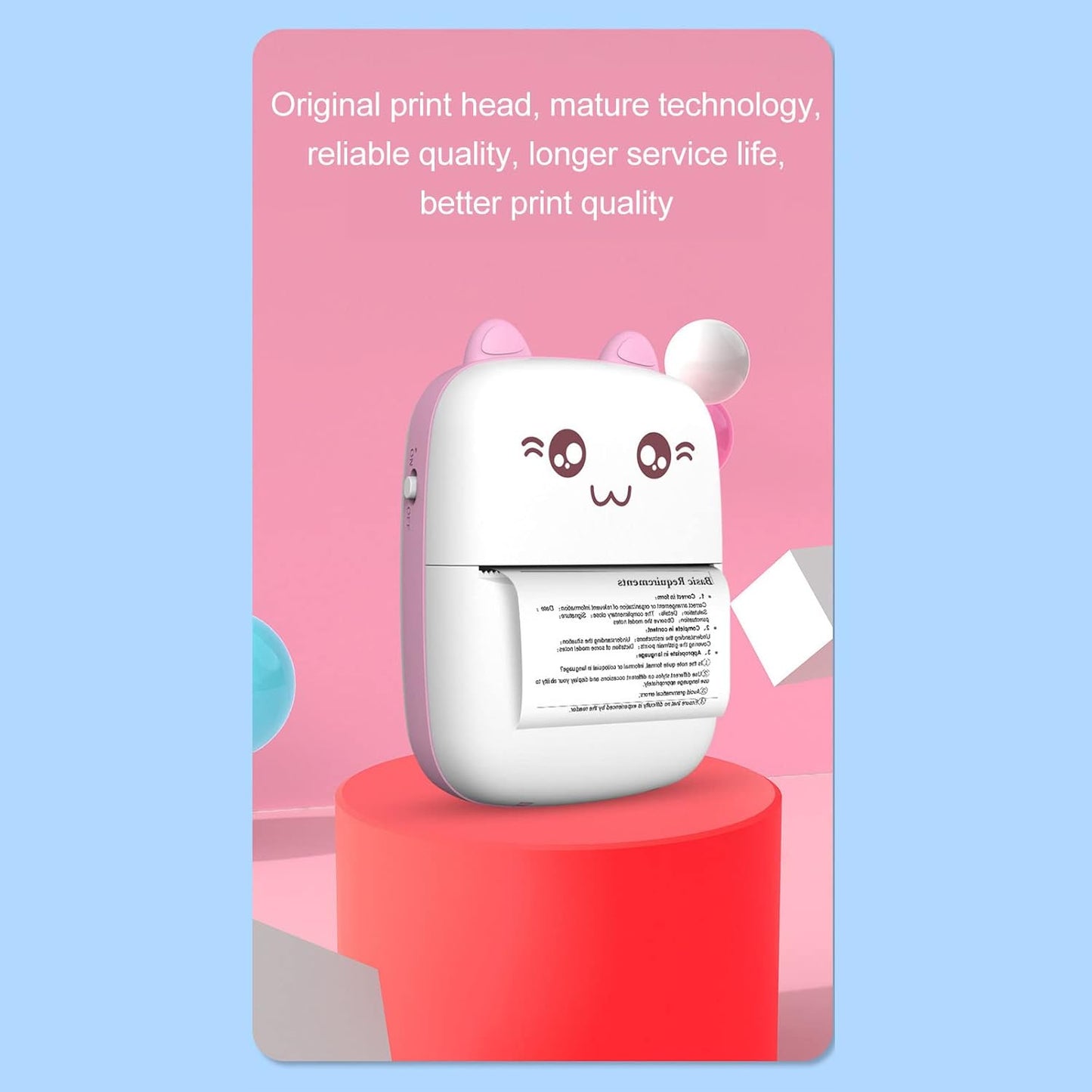 Pocket Mini Bluetooth Thermal Printer – Wireless Smart Printer for Photos (Includes Roll Paper)