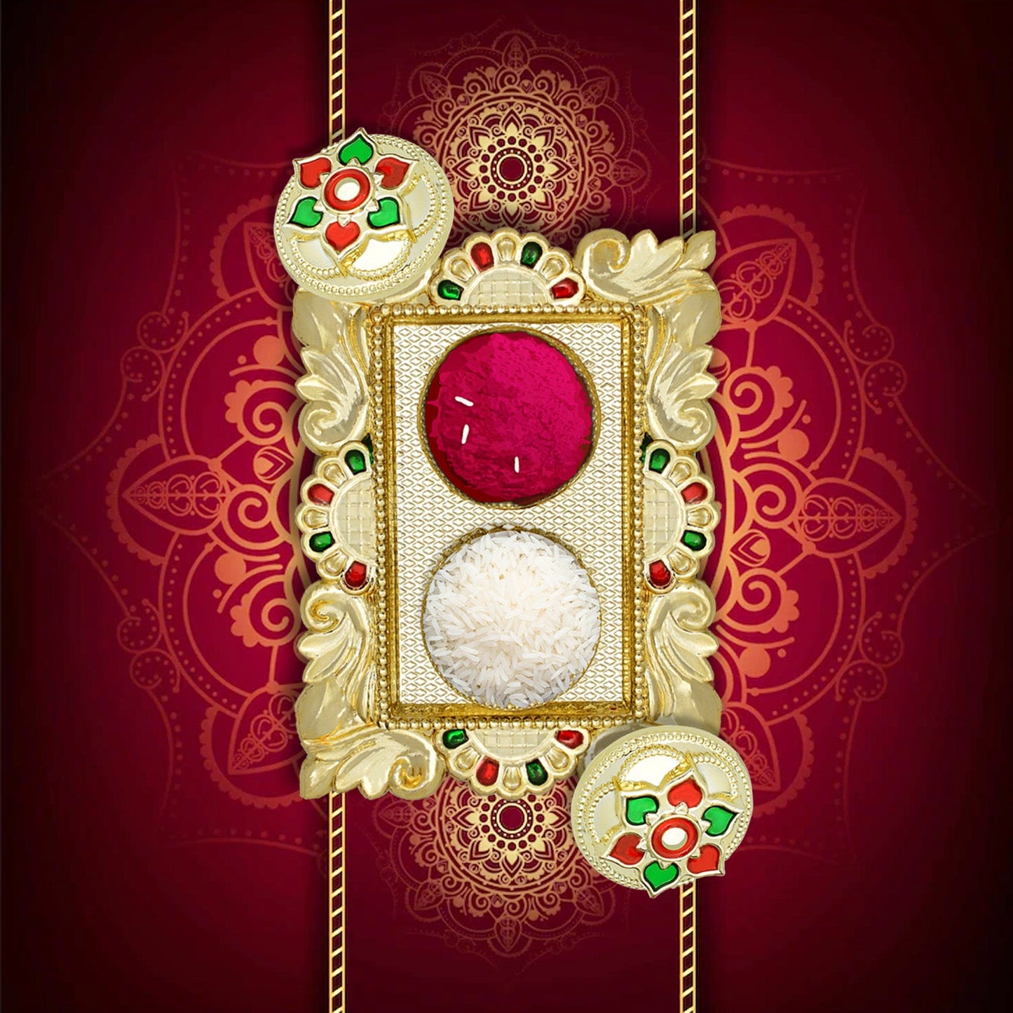 Rakasha Bandhan Special Puja Thali, Kumkum Thali Holder, Pooja Return Gift, Indian Housewarming Gifts, Brother / Bhai / Bhabhi / Sister / Family Rakhi for Rakshabandhan, Diwali