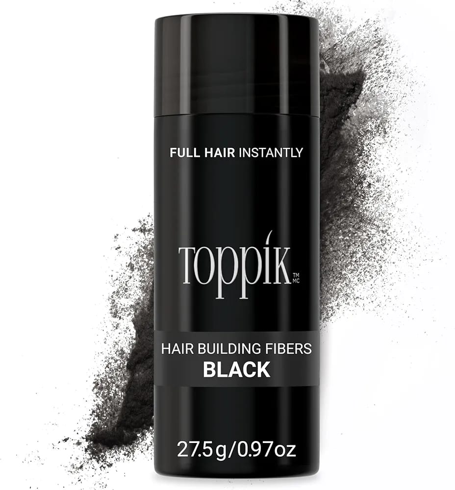 Toppik Hair Building Fibers - Black 27.5 gm with Spray Applicator, Combo Pack