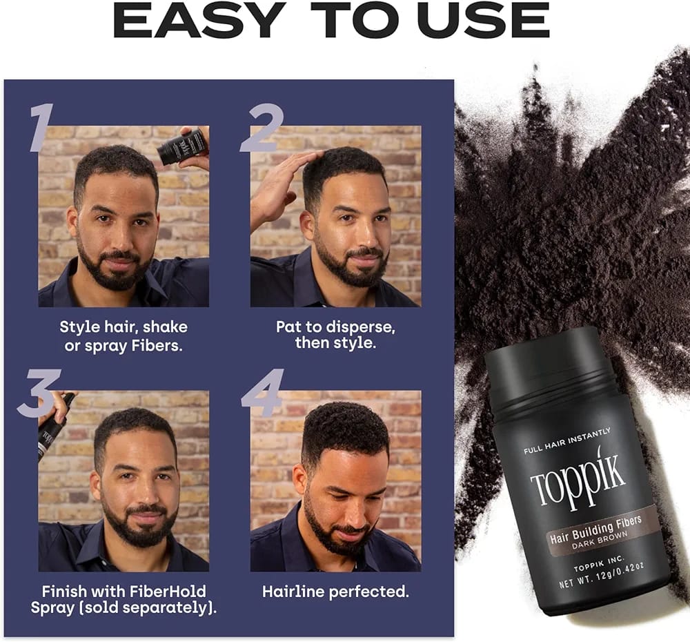 Toppik Hair Building Fibers - Black 27.5 gm with Spray Applicator, Combo Pack