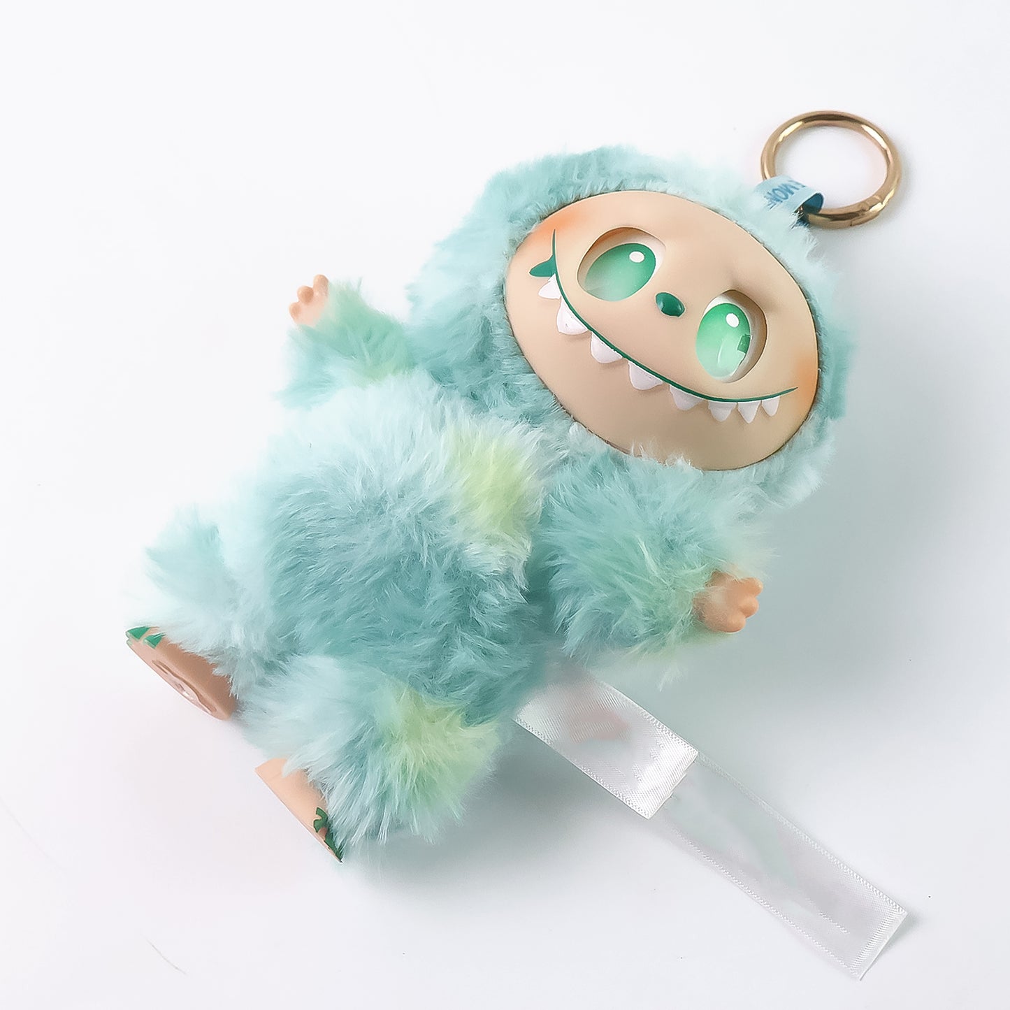 Labubu Doll Mint Green Plush Toy Cartoon Keychain