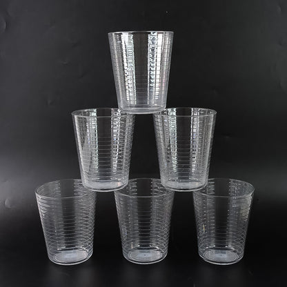 Apex Pyramid Design Unbreakable Plastic Glass – 300 ML