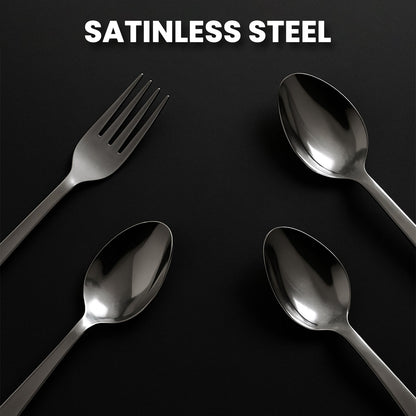 Stainless Steel Cutlery Set with Elegant Storage Stand (24 Pc)