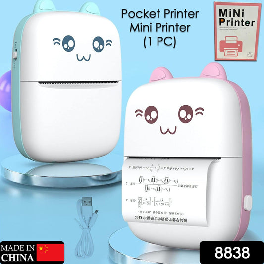 Pocket Mini Bluetooth Thermal Printer – Wireless Smart Printer for Photos (Includes Roll Paper)
