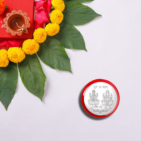 Single Designer Floral Rakhi For Brother  Includes Silver Coin Roli Chawal  Greeting Card