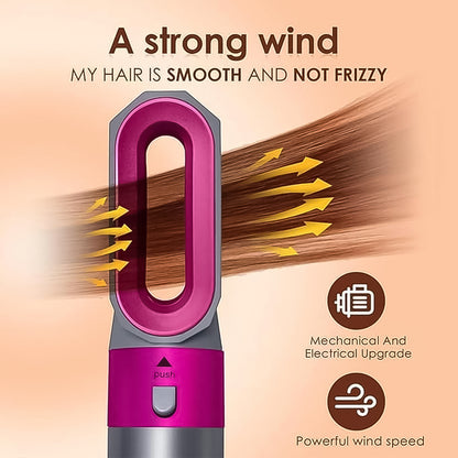 5 in 1 Multifunctional Hair Dryer Styling Tool, Detachable 5-in-1 Multi-Head Hot Air Comb, The Negative Ion Automatic Suction Hair Curler