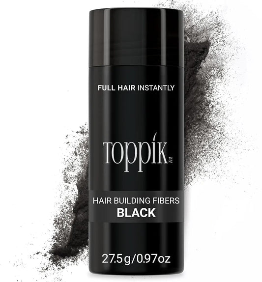 Toppik Hair Building Fibers - Black 27.5 gm with Spray Applicator, Combo Pack