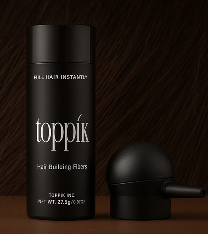 Toppik Hair Building Fibers - Black 27.5 gm with Spray Applicator, Combo Pack